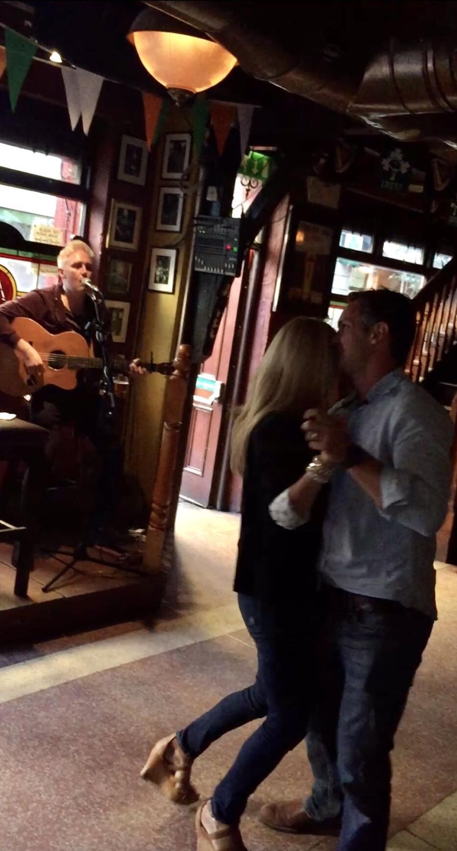 Nathan Ourso and wife dancing to Callin' Baton Rouge in Dublin